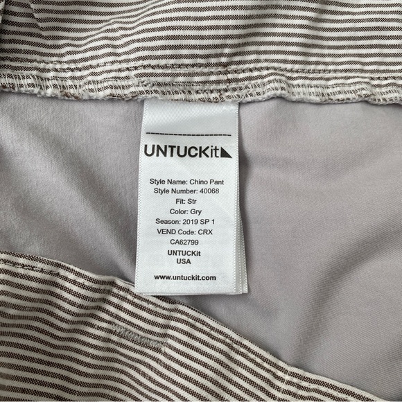 UNTUCKit Men's Chino Straight Fit Pants Stone Gray Cotton Blend 38x32 - GUC - Picture 6 of 8